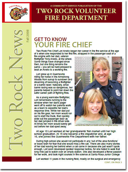 Two Rock Fire Newsletters